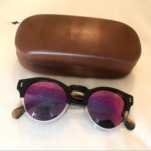 Illesteva Half & Half Leonard Mirrored Sunglasses